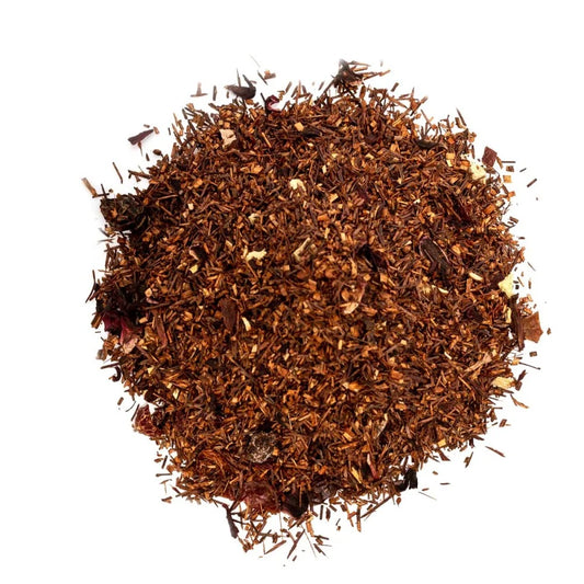 Rooibos málna és áfonya – gyümölcsös vörös tea, koffeinmentes. 100g