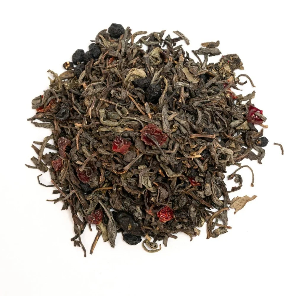 Áfonya zöld tea Kína (kínai sárkány). 100g